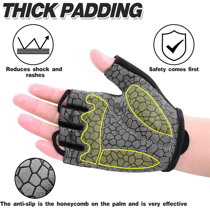 Рукавички для велосипеда чоловічі/жіночі літні - рукавички напівпальці для катання на велосипеді, гірському велосипеді, шосе, даунхілі, для активного відпочинку, чорні, розмір M