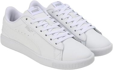 Жіночі шкіряні кросівки PUMA Vikky V3 Lthr, білі з сріблястими деталями, розмір 39 EU