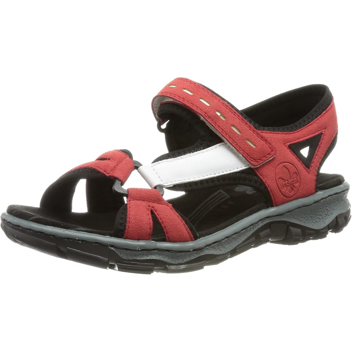 Жіночі сандалії Rieker 68879 - класичні, червоно-комбіновані, 39 EU