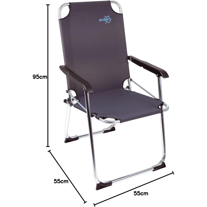 Крісло для кемпінгу Bo-Camp Copa Rio Comfort: чорне, розкладне, для відпочинку та риболовлі