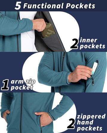 Чоловіча водонепроникна вітровка-софтшелл Jacke Herren 4XL блакитна. Куртка для туризму та активного відпочинку з капюшоном