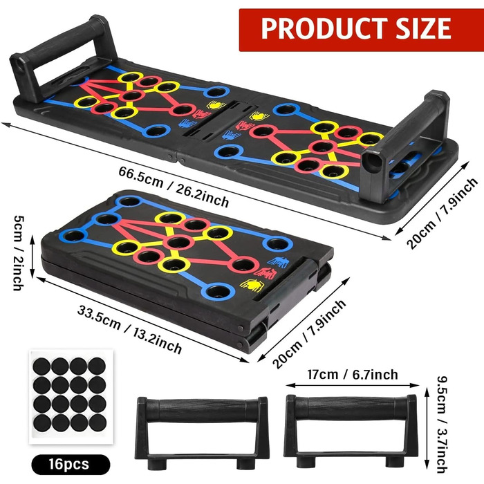 Багатофункціональна дошка для віджимань Push-Up Board, складаний тренажер для комплексного тренування м'язів усього тіла
