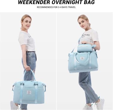 Спортивна сумка LOVEVOOK для жінок: водонепроникна дорожня сумка-мішок, 30L, світло-блакитна