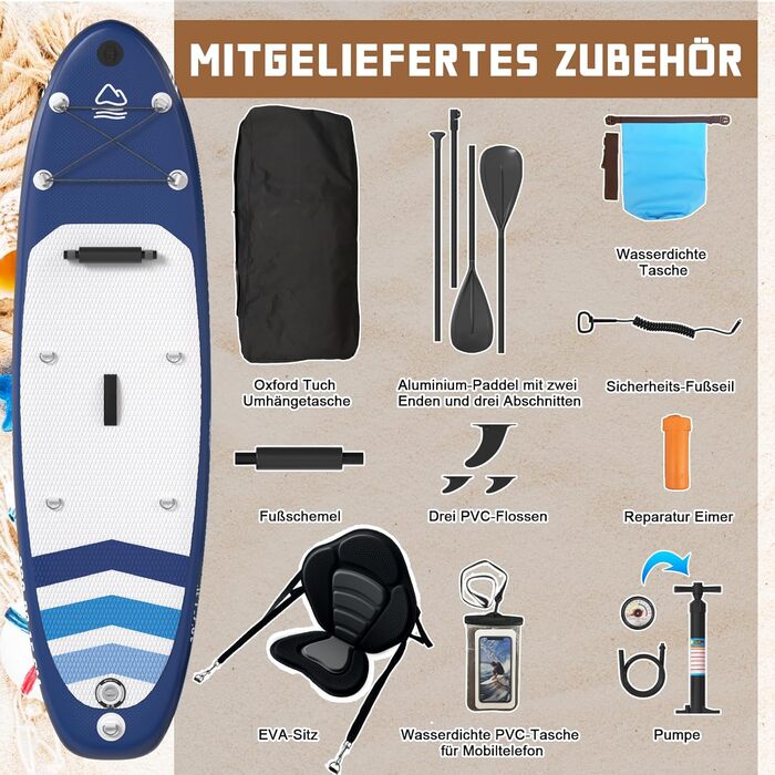 Надувний SUP Борд JUMMICO 330x80x15 см - 2-в-1 з каяком, веслом та аксесуарами (до 160 кг), для серфінгу, риболовлі, йоги, зелений/темно-синій