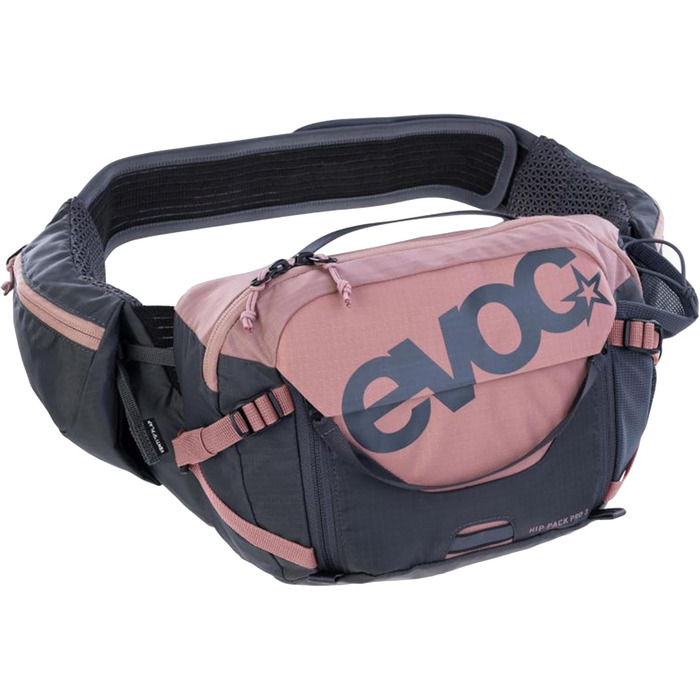 Поясна сумка EVOC HIP PACK PRO 3л з гідрацією 1,5л, система вентиляції, регульований ремінь, рожево-сіра