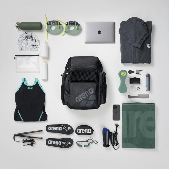 Рюкзак для плавання Arena One Go, чорний, 45 літрів, великий, для подорожей та спорту