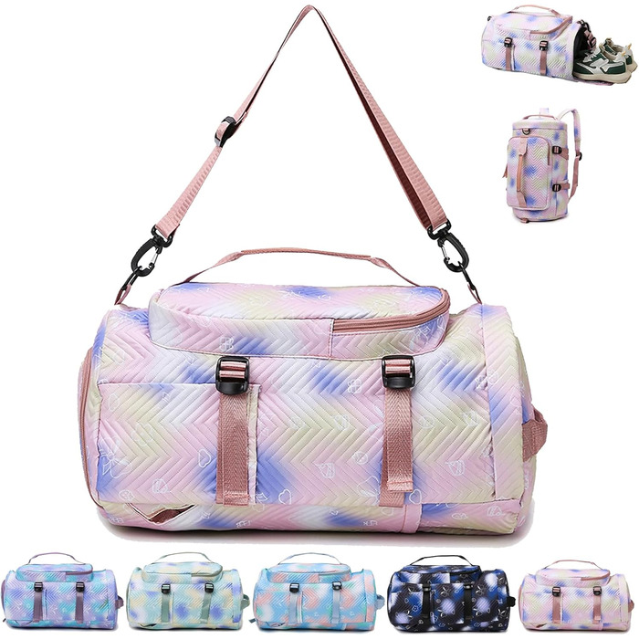 Спортивна сумка AUNGKWANG для дівчаток, рожева: водонепроникна, з відділенням для взуття та мокрих речей