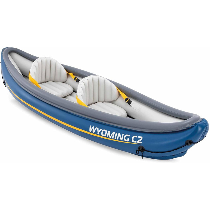 Надувний двомісний каяк Intex Wyoming C2 синій, 307 x 89 x 53 см