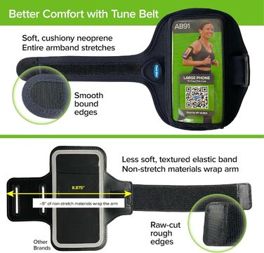 Браслет-тримач для телефону Tune Belt AB91 (iPhone 16/15/14/13/12, 11-16 Pro, 16e, Galaxy S24/S23) - Чорний