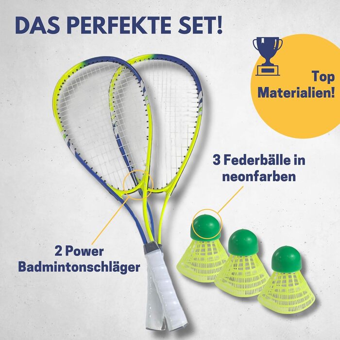 Набір для бадмінтона BEST SPORTING Power - 2 ракетки, 3 м'ячі, сумка | Для дорослих та дітей