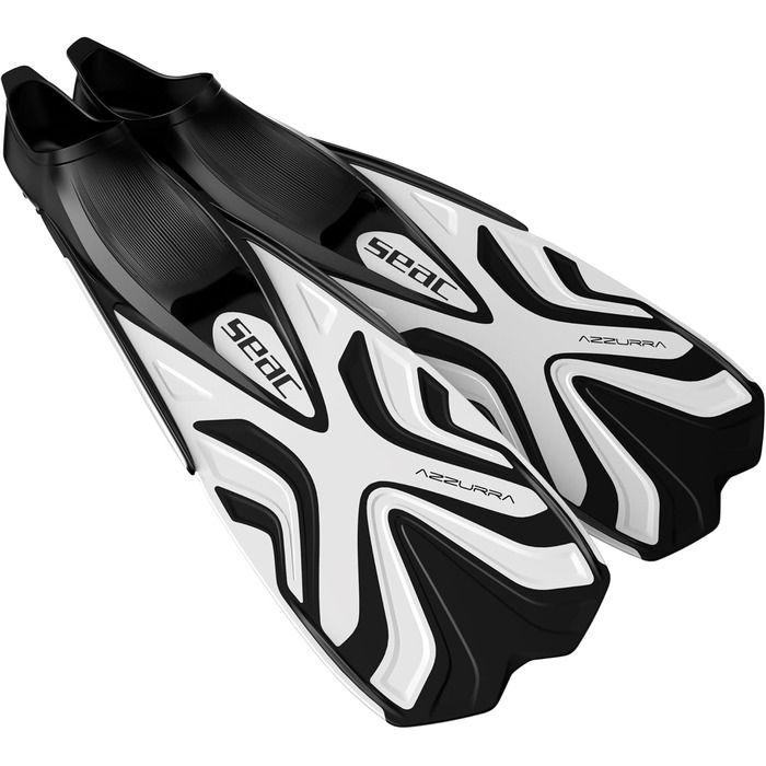 Seac Azzurra Ласти для снорклінгу, закритий мисок, м'який гумовий матеріал, білі, для дорослих та дітей (34/35)