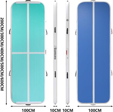 Надувний гімнастичний килимок Airtrack для дому та тренувань 2/3/4/5/6м - якісний килимок для фітнесу 200x100x10 см