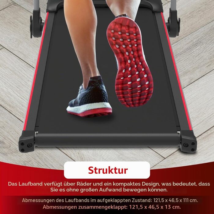 Електрична бігова доріжка Walden F2800 складана — Walking Pad для дому та офісу, мотор 2.5 к.с., швидкість 1-10 км/год, 12 програм, LCD-дисплей, для фітнесу та схуднення