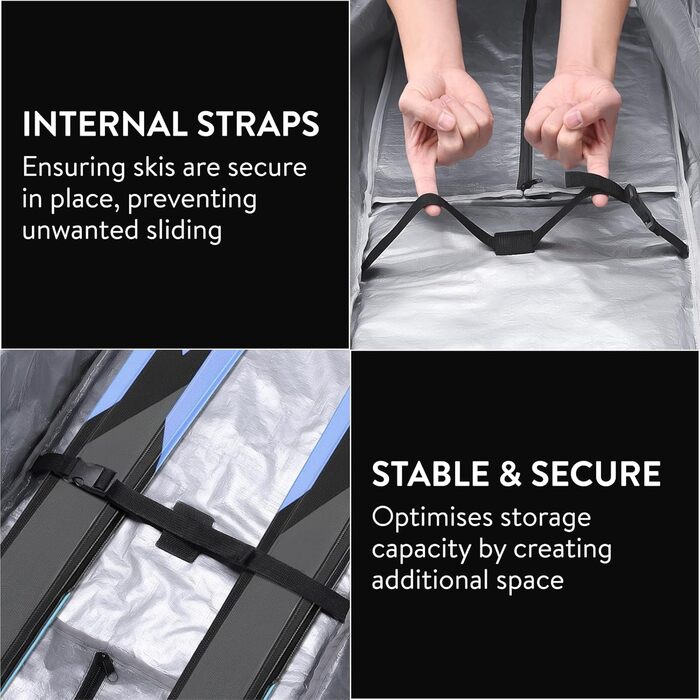 Чохол для сноуборду та лиж Team Obsidian до 175 см - водонепроникний, 600D Oxford Polyester