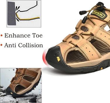 Чоловічі сандалі з натуральної шкіри для відпочинку, трекінгу та риболовлі. Легкі, дихаючі сандалі на літо (47 EU, Хакі)