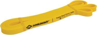 Преміум фітнес-стрічка Schildkröt Super Band Extra Light жовта, еспандер для тренувань вдома та в дорозі, 4 рівні опору