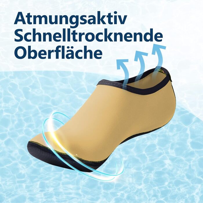 Шкарпетки-сланці JACKSHIBO для плавання та відпочинку на пляжі (35/36 EU, жовтий)