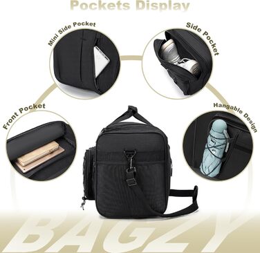 Спортивна сумка для подорожей BAGZY 70л, велика водонепроникна дорожня сумка-чохл для чоловіків та жінок, сумка-вікенд для залу, кемпінгу та відпустки (Сіра)