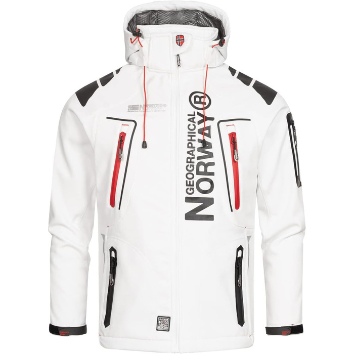 Чоловіча куртка Softshell Geographical Norway G-Forrest, біло-червона, розмір S