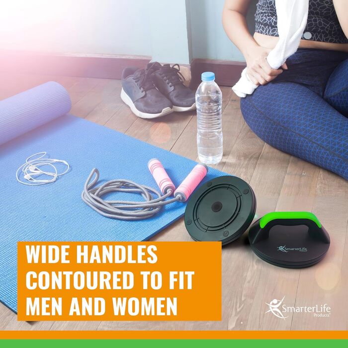 Підставки для віджимань обертаються, з неслизькою ручкою – великі ручки для максимального комфорту, 66306 – плавне обертання усуває напругу в зап'ястях – ідеально підходять для чоловіків та жінок, фітнес-тренування, P90x, Crossfit