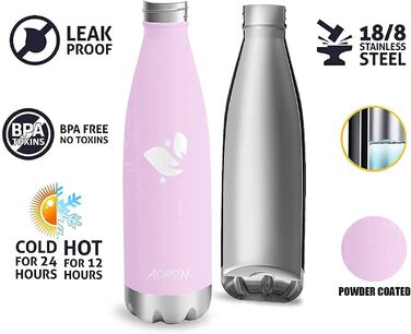 AORIN вакуумна термобутилка для води 350/500/750 мл, BPA-Free, зберігає тепло до 12 годин, холод до 24 годин, для дітей, школи, спорту, велосипеда, фітнесу, преміум-якість