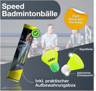 Набір воланчиків для бадмінтону Speedbadminton® Timo Klingler - для тренувань та змагань (70 шт.)