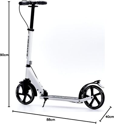 Самокат Blackwheels Orio Cityroller 200мм, складаний, білий - алюмінієвий, з регулюванням висоти, ABEC 7, для підлітків та дорослих