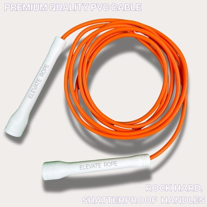 Скакалка Elevate Speed Rope MAX 5 мм, професійна, ПВХ з нейлоновим сердечником, 3 м, міцні ручки