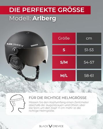Шолом гірськолижний Black Crevice Arlberg з візором 2 шт. S/M (54-57) чорний