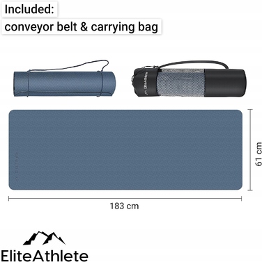 Гімнастичний килимок FFitness, 183 см x 61 см, чорний