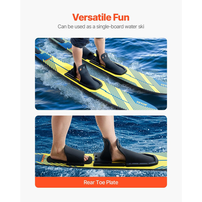 Набір для водних лиж VEVOR Unisex для дорослих (1702 x 200 x 26 мм, жовтий+синій)