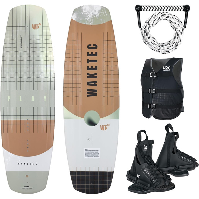 Waketec Wakeboard Set Play STD: Комплект для вейкбордингу для початківців (139 см, L-XL)
