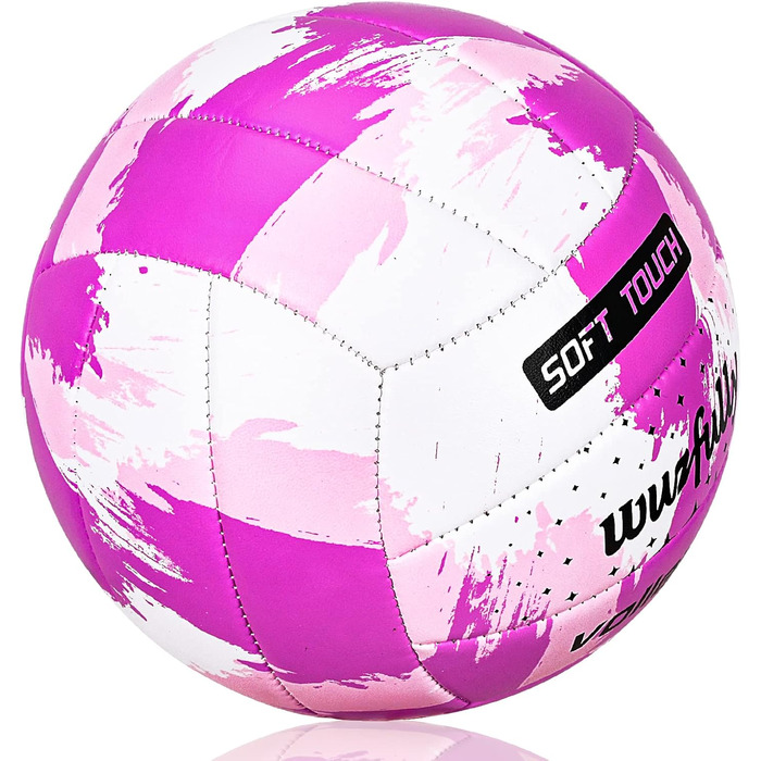 Волейбольний м'яч Wuzfully Kinder Soft Touch для пляжу та залу, розмір 5 (Рожевий)
