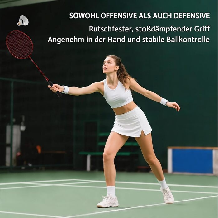 Набір для бадмінтону Federball: 2 ракетки, 2 воланчики, сумка (82 г, карбон)