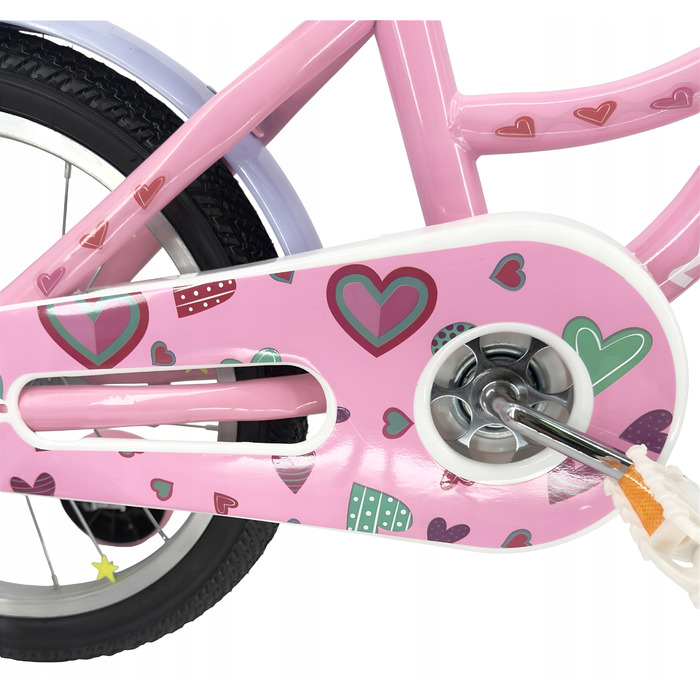 Дитячий велосипед Platinum 16 дюймів, рожевий, з кошиком та дзвоником