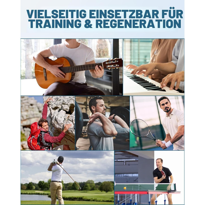 Fitense Flex Therapie Bar Kit: Набір для реабілітації та зміцнення кистей рук (блакитний, чорний, жовтий, сірий)