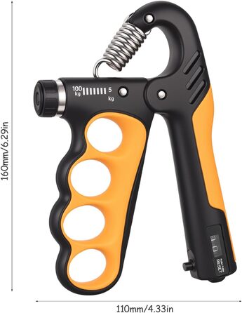 Регульований ручний тренажер для зміцнення рук та пальців, 5-100 кг, набір для тренувань, помаранчевий
