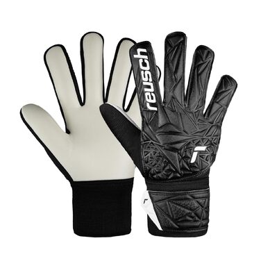 Воротарські рукавички Reusch Attrakt Starter Solid Junior (Чорні, Розмір 5) для дітей та підлітків | Зчеплення, стабільність, тренування, Kunstrasen/Naturrasen/Hartplatz