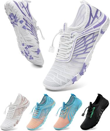 Шкарпетки для плавання та водних видів спорту WateLves: чоловічі та жіночі, швидковисихаючі, унісекс, білі та фіолетові, 41 EU