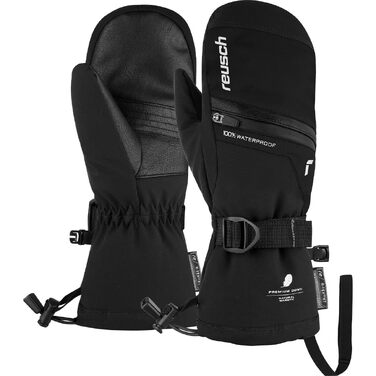 Дитячі гірськолижні рукавички Reusch Softshell з пуховим утеплювачем, чорно-сріблясті, розмір 4.5