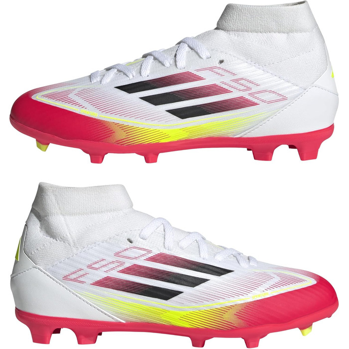Дитячі футбольні бутси adidas F50 League Mid FG/MG - Білі, Чорні, Жовті (28 EU)