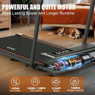 Бігова доріжка для дому Walking Pad, 2.25/2.5HP мотор, навантаження до 120 кг, швидкість 1-12 км/год, з нахилом, 7-шарове покриття, не потребує встановлення