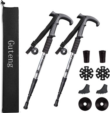 Трекінгові палиці ANGNYA з антивібраційною системою, телескопічні, легкі, для піших прогулянок, кемпінгу, гір