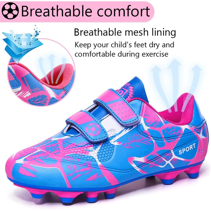 Дитячі футбольні бутси для хлопчиків та дівчаток, унісекс, рожеві, 28-37 EU