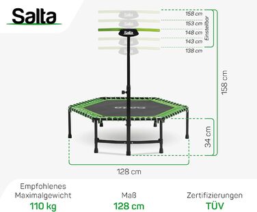 Фітнес-батут Salta з ручкою, діаметр 128 см