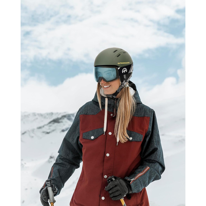 Гірськолижні окуляри OutdoorMaster Ultra з лінзою ZEISS, магнітні змінні лінзи, протизапотівання, OTG для сноуборду (світло-блакитні, Vlt 80%)