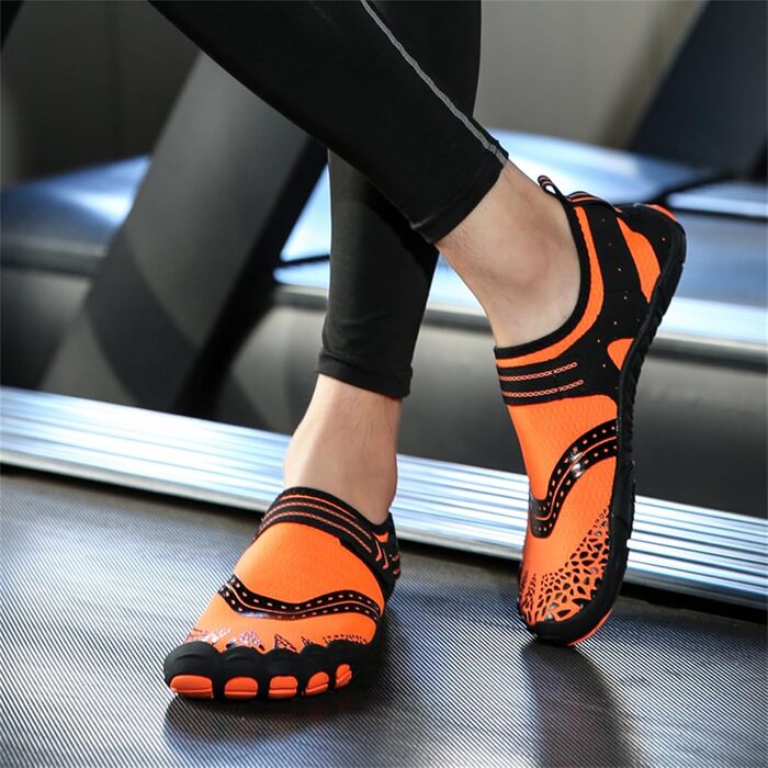 Водні черевики FANSU для дорослих, на липучці, літні пляжні черевики для жінок та чоловіків, швидковисихаючі, антиковзні, для плавання та серфінгу (39 EU, помаранчевий)
