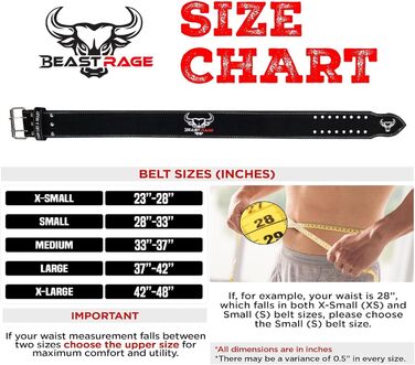 Шкіряний пояс BEAST RAGE для важкої атлетики, чорний, XL – Пояс для пауерліфтингу та кросфіту, 10,2 см, для чоловіків і жінок, підтримка спини, силові тренування, присідання, станова тяга