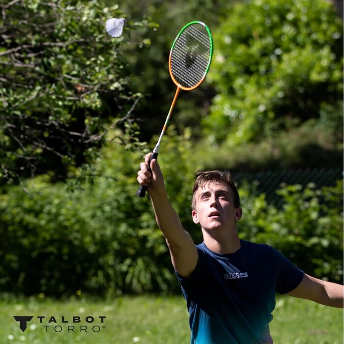 Бадмінтонний набір Talbot-Torro 4-Attacker Plus: 4 ракетки, 3 волани, сітка, сумка