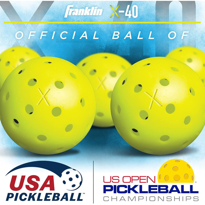 М'ячі для піклболу Franklin Sports X-40 Outdoor, USAPA, 3 шт, помаранчеві, для вулиці